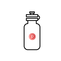 Water bottle with Pure Barre logo